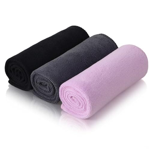 Image of Meng Jiaran 3 Pack Gym Towels Microfibre Sports Sweat Towels 75x35cm Fast Drying&Absorbent Towel For Adults Gym Fitness,Yoga,Camping(Black,Grey,Purple)