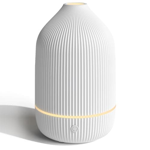 Image of SALUBRITO Essential Oil Diffuser, 100ml Ultrasonic Aroma Diffuser for Essential Oil with Auto Shut-Off, 7 Colour LED Lights, Cool Mist Humidifier for Home, Office, Bedroom, White