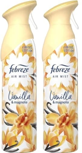 Image of Febreze Air Mist Air Freshener Spray odour Eliminator Home & Office Fragrances Multi Scents 185ml (2, Vanilla & Magnolia)