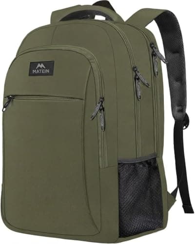 Image of MATEIN Laptop Backpack, 15.6 Inch Travel Backpack Women, Laptop Rucksack with USB Charging Port, School Bag Anti Theft Daypack Work Bags for Men Women, Dark Green