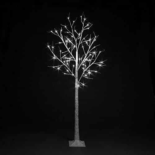 Image of Snowtime 1.8m Birch Tree with 80 Ice White LEDs