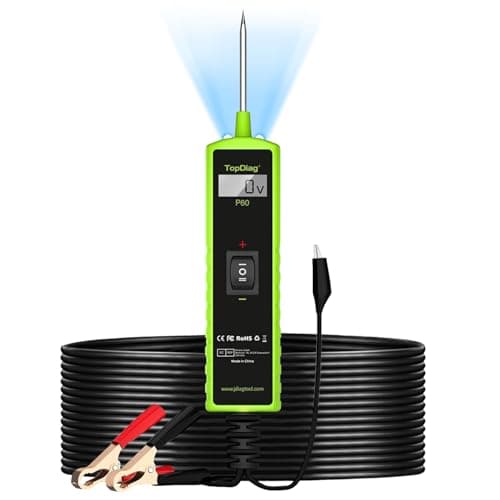 Image of TopDiag P60 Probe Tester, Automotive Circuit Test, with AC/DC Voltage Tester, LCD Screen Display, Electrical System Tool, Component Activation Diode Test Continuity Test, 6-24V Electric Light Test Pen