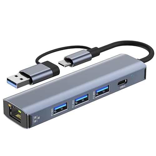 Image of USB Type-C to Ethernet Adapter 1000 Mbps, Gigabit RJ45 LAN Network Adapter with 3 x USB 3.0 & USB Type-C Ports, USB C Hub with Ethernet for MacBook XPS Surface Pro Linux Chromebook