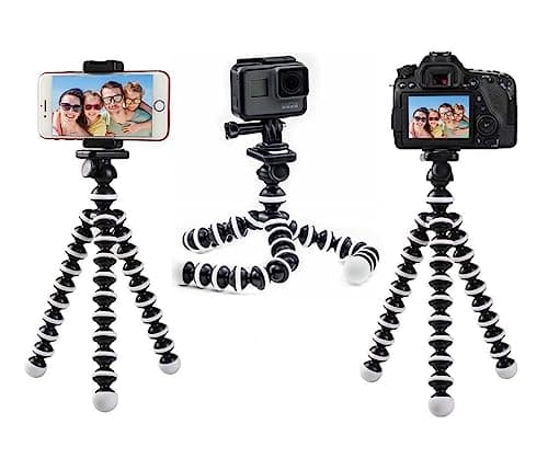 Image of micros2u Octopus Flexible Robust Gorilla Tripod For Gopro, Action Cams, Camera, Phone, iPhone. Landscape/Portrait Modes