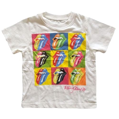 Image of The Rolling Stones Two-Tone Tongues Official Childrens Tee T-Shirt Boys Kids 3 Years White