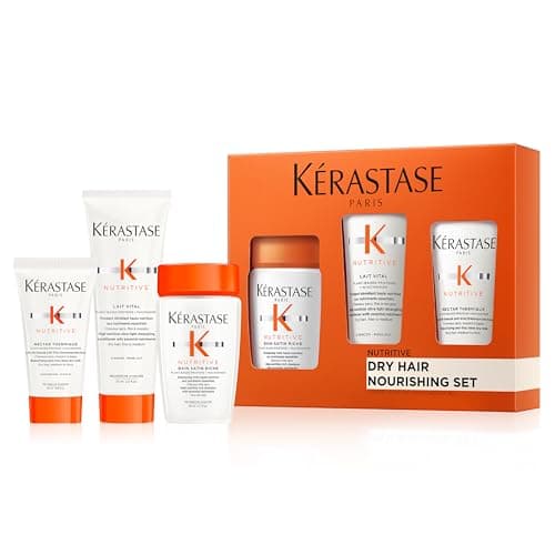 Image of Kérastase Nutritive Travel-Size Discovery Gift Set, Hydrating Shampoo, Conditioner and Blow Dry Milk, Richly Nourishing Routine For Dry Hair, Protein Enriched Formula with Niacinamide