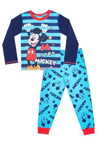 Image of Disney Boys M is for Mickey Mouse Boys Long Pyjama Set Blue (3-4 Years)