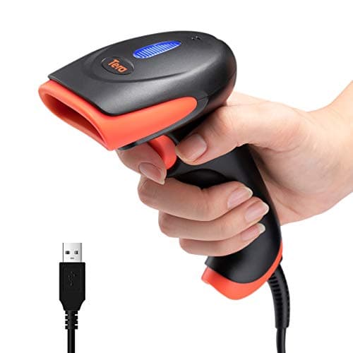Image of Tera Pro Barcode Scanner USB Wired Handheld CCD Bar Code Reader 1D Linear Bar Code Scanner Super Fast Precise Scanning for Screen Digital Laptop Smartphone Barcode Plug and Play, 2500C