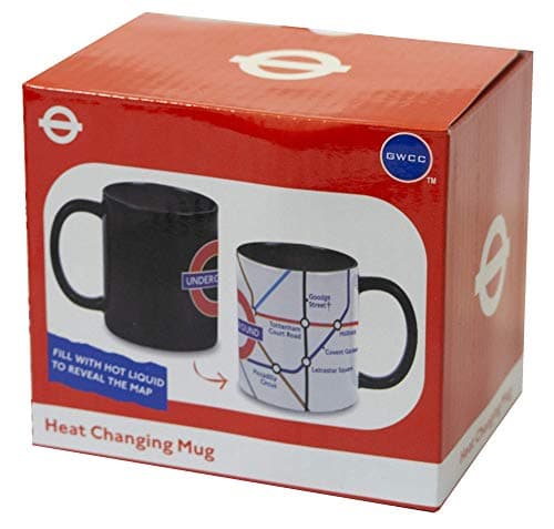 Image of GWCC icensed Official Heat Changing London Underground Tube Map Mug – TFL Colour Changing Ceramic Coffee Mug, Magic Reveal Tea Cup London Souvenir Gift