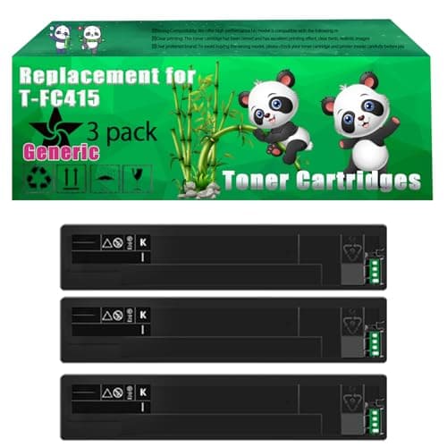 Image of Replacement T-FC415 Toner Cartridges Compatible for Toshiba E-Studio 2515 AC 4515 AC 3015 AC 5015 AC 3515 AC Printers, Up to 38000 Pages, Vivid Colors, Contains Chip (3 Pack Black)