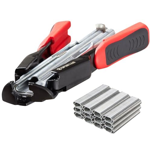 Image of Spurtar Hog Ring Pliers Kit with 1200pcs 13/16'' Auto Feed Hog Rings Spring-Loaded for Chicken Wire, Animal Fencing and Caging, Poultry Netting, Seat Covers, Upholstery, DIY Projects