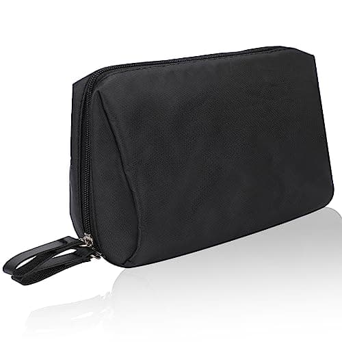 Image of KALIONE Small Makeup Bag for Purse Portable Cosmetic Bag Zipper Makeup Pouch Waterproof Makeup Bag for Women, Black, Mini Storage Bag