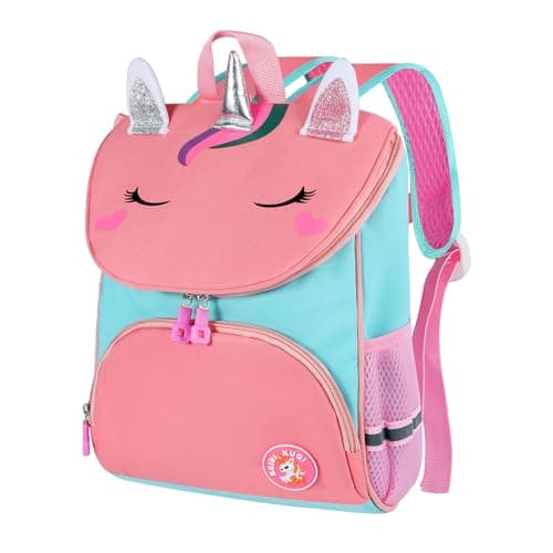 Image of Yafe School Bag for Girls, Kids Backpack with Chest Strap Children's Backpack Toddlers Rucksack Kindergarten Preschool Bookbag for Girls Age 3-6 (Blue)
