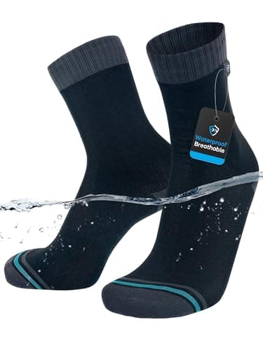 Image of DexShell Waterproof Everyday Socks for Men & Women, Breathable Quarter Crew Socks for Walking, Commuting, Rain & Wet Weather – JBG Black, Unisex X Large