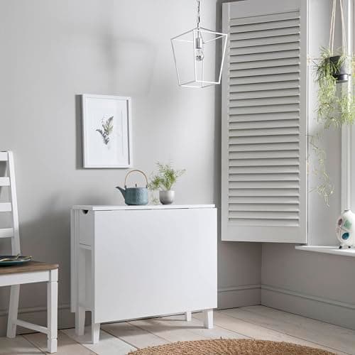 Image of Noa and Nani Gustav Folding Dining Table with Drawer (White)