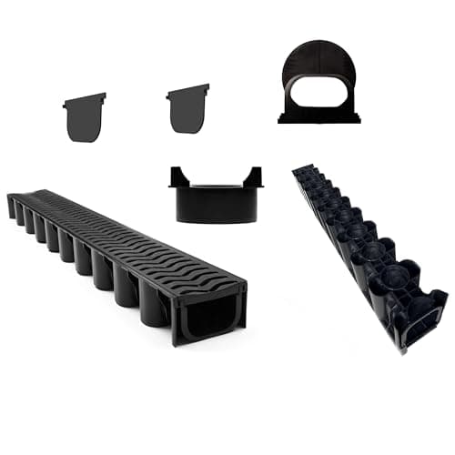Image of Polydrain Heelguard Heavy Duty A15 Linear Storm Water Shallow Flow Channel Drainage PVC Channel Driveway Aco Drain 1 metre x 1