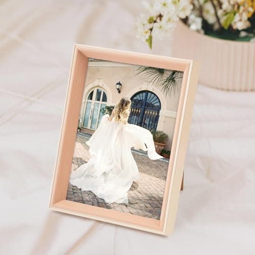 Image of marysgift 7x5 Photo Frames Picture Frame for Tabletop Stand Frames for Home Decor Family (Pink,7")