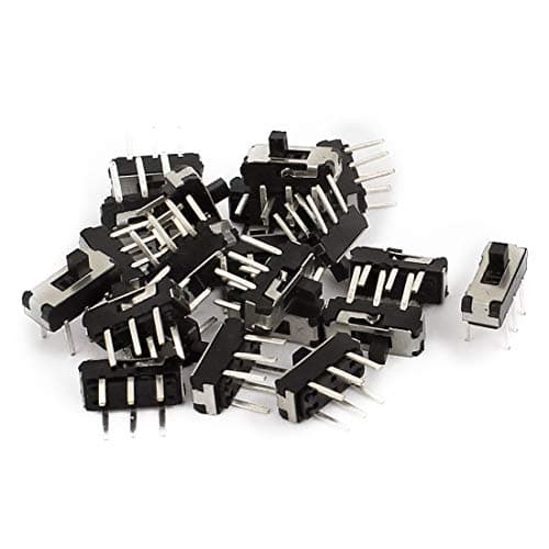Image of Sourcingmap 20 Pcs 2 Position DPDT 2P2T 6 Pin PCB Panel Mini Vertical Slide Switch