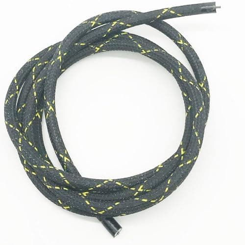 Image of Accuspark Black and Yellow braided 8mm HT Ignition Lead Cable – 2 Metres, Spiral Core Wire, Durable Silicone, Superior Spark Suppression, Universal Replacement Ignition Lead for Classic & Modern Cars