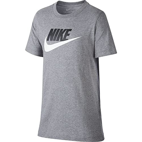 Image of NIKE Boy's B Nsw Tee Futura Icon Td T shirt, Carbon Heather/(White), 12 Years UK