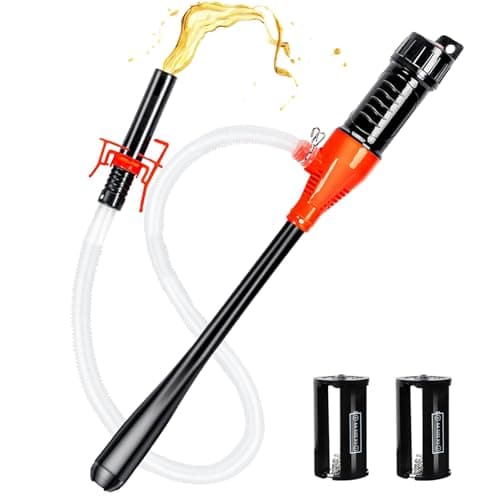 Image of Fuel Transfer Pump Battery Operated, 2.6 GPM Electric Syphon Pump with Quick Stop Nozzle, Adjustable Flow Leak-Proof 59 inch Hose, Water & Fuel Transfer Pump for Gasoline, Diesel, Oil, Gas, Fish Tank