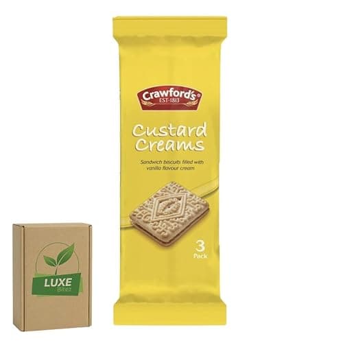 Image of Crawfords Biscuit Portion Mini Packs | Perfect for On-The-Go Snacking, Office, Travel | Custard Creams Flavour - 20 Packs (3 Biscuits In Each Pack)