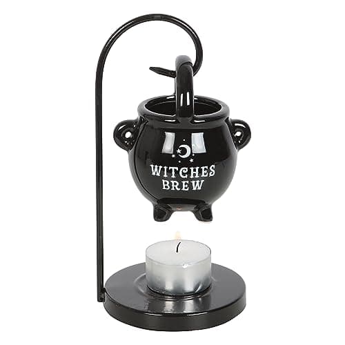 Image of Cauldron Oil Burner Triple Moon Cut Out Black Colour Wax Melt Burners Tea Light Holder Warmer Perfect Home Décor Aromatherapy Witchcraft Gothic Magical Decoration Wicca Wiccan