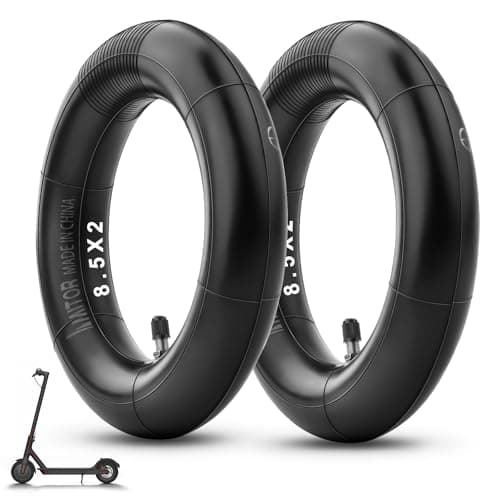 Image of Amitor 8.5 Inch Inner Tube - Thickened Electric Scooter Inner Tube 8 1/2 x2 with Silver Straight Valve, Highly Elastic Butyl Rubber Replacement Inflatable Tyre for Xiaomi Pro 2 1S M365 Pro Mi3, 2PCS