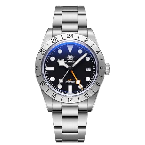 Image of ADDIESDIVE GMT Men's Analog Watches 39mm Quartz Watch Bubble Mirror Glass Luminous with Stainless Steel Bracelet AD2035