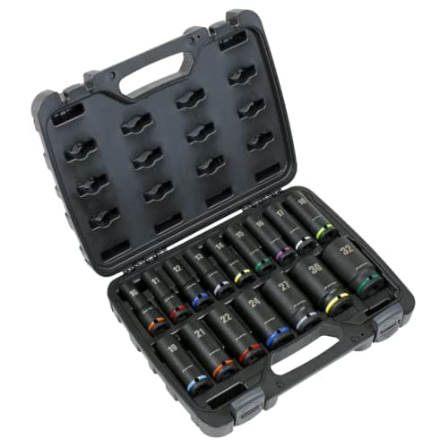 Image of Sealey 1/2" Sq Drive Impact Socket Set, 16pc AK5818M