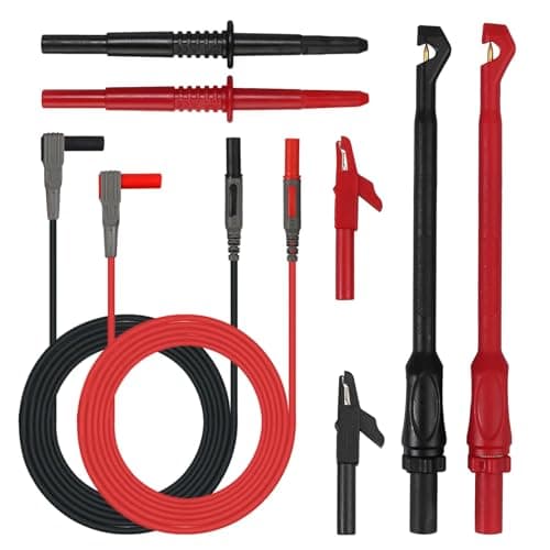 Image of Anhoer Multimeter Test Lead Kit, CAT III 1000V / CAT IV 600V Rated, 4mm Banana Plug Probe Set with Alligator Clips, 8-Piece Electrical Testing Accessories for Digital Multimeters and Clamp Meters