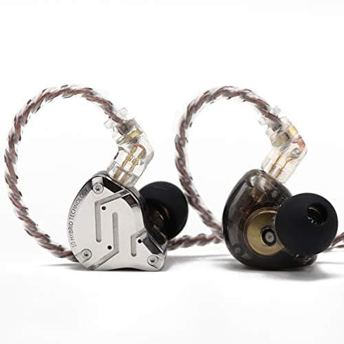 Image of Linsoul KZ ZS10 Pro, 4BA+1DD 5 Driver in Ear Monitor, HiFi Wired Earbuds, Gaming Earbuds, Hybrid IEM Earphones with Stainless Steel Faceplate, Recessed 2 Pin Detachable Cable(With Mic, Black)