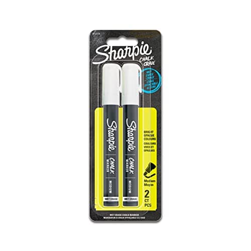 Image of Sharpie Chalk Markers | Wet Erase Chalk Pens | White | 2 Count