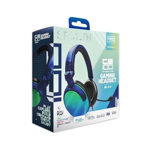 Image of STEALTH C6-100 Gaming Headset STRIKE - Green & Blue, Multiplatform Compatible with Xbox, PS, Switch, PC, Mobile and Tablet