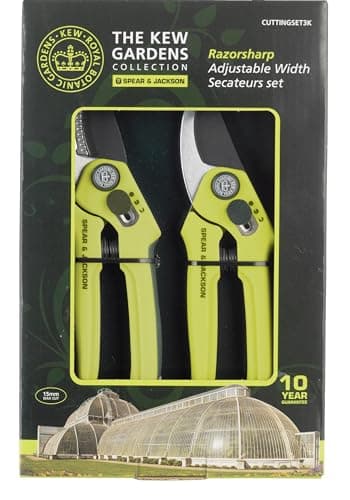 Image of Spear & Jackson CUTTINGSET3K Kew Gardens Collection Adjustable Width Bypass & Anvil Secateur Set