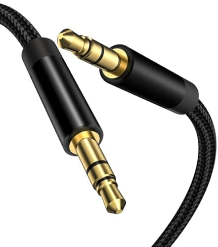 Image of Mepsies 3.5mm Aux Audio Cable 1.5M, Nylon Braided Auxiliary Cord, Stereo Audio Jack Adapter Cable for Headphone, Car Audio, Laptop, Smartphone, Home Stereos, Speaker and More
