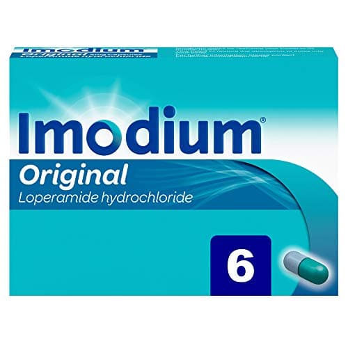 Image of Imodium Capsules Original Relief from Diarrhoea (6 Capsules), Helps Restore Gut to Natural Rhythm, with Loperamide Hydrochloride, Fast-Acting Diarrhoea Relief in 1 Hour with Just 1 Dose