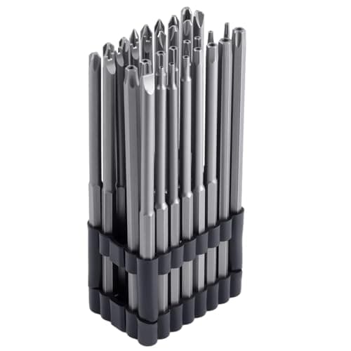 Image of LEONTOOL 32-Piece Extra Long Security Bit Set for Tamper-Proof Torx Pozidriv Spanner Tri-Wing Screws, 6" Long Torx Bit Set 40CR-V 1/4" Hex Shank Magnetic Screwdriver Bits for Electric Impact Drills