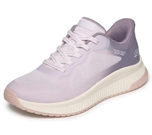 Image of Skechers Women's Bobs Squad 4 Staple Look Slip-On Sneakers, Purple-Multi Mesh, 7 UK