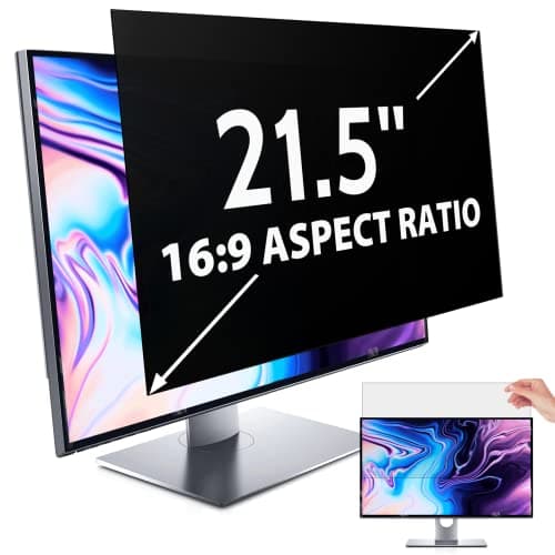 Image of IPROKKO 21.5 Inch Computer Privacy Screen Filter for 16:9 Aspect Ratio, Anti Blue Light Glare Removable 21.5 in Privacy Screen Protective Film