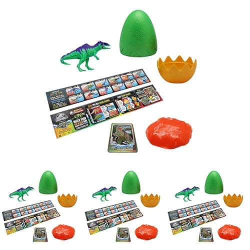 Image of Jurassic World Captivz Colour Change Edition Slime Eggs With Buildable Dinosaur Toy And Slime, Ideal Present For Boys And Girls (Pack of 4)