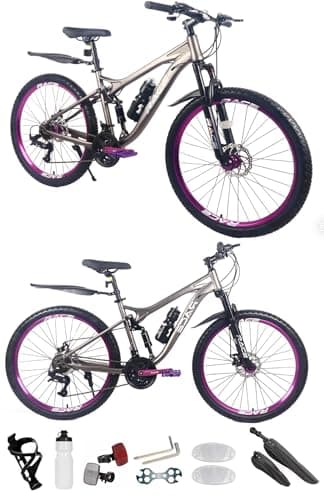 Image of 26”, 27.5 Inch Mountain Bike, Adult Bicycle, Teenager Bike, MTB, Girls & Women’s Bike, Sport’s Cycle, Dual Disc Brake, 21 Speed, 20 KG Lightweight, New (26 Inch)