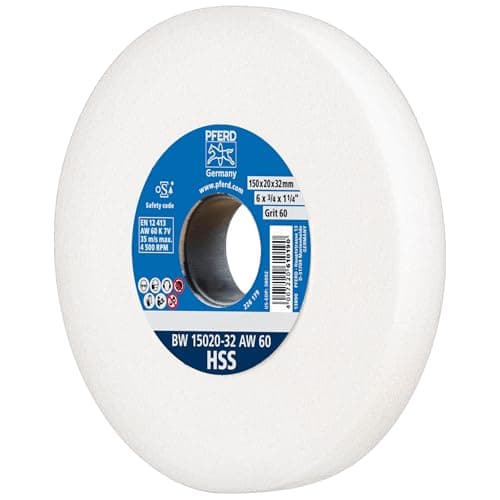 Image of PFERD 39008424 HSS Sanding Disc 150 x 20 x 32 mm A60 Medium Hard Sanding Disc for Sharpening HSS Drills, with Reducing Sleeves (25/20/16 mm)