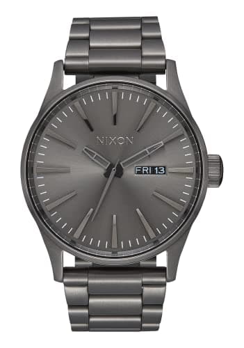 Image of NIXON Sentry SS A356 - All Gunmetal - 100m Water Resistant Men's Analog Classic Watch (42mm Watch Face, 23mm-20mm Stainless Steel Band)