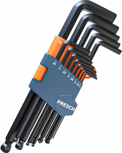 Image of Presch Hex Key Set 13pcs - Metric, Ball Head Hexagon HX Keys - Professional Hex Wrench Ball End for Bikes and Craft - Small and Compact with Holder