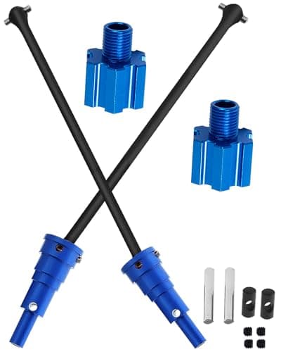 Image of hopsupRC RC 10MM Drive Shaft CVD & Wheel Hex Hubs Upgrades Part for 1/5 X Maxx 8S/XRT 8S Monster Truck,45# Steel Driveshaft Front Rear Axles & Aluminum Wheel Nut & Wheel Hex Hops Up,Navy Blue