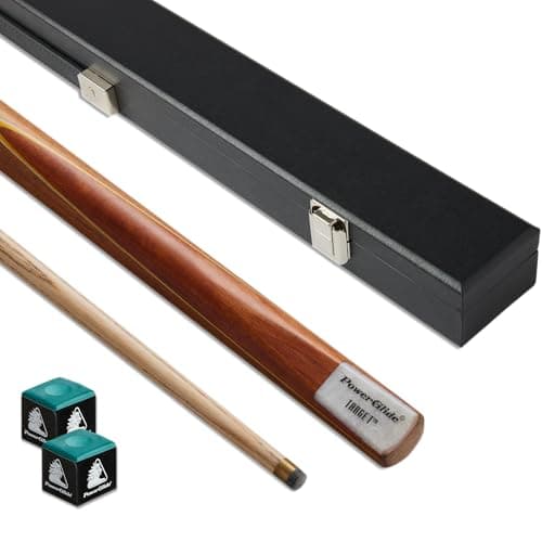 Image of POWERGLIDE One 2-Piece Snooker Pool or Billiard Cue & Case Set | Target | Ash Wood Cue, Hard Case | Brass joint | Full Size 57' | 9.5mm tip