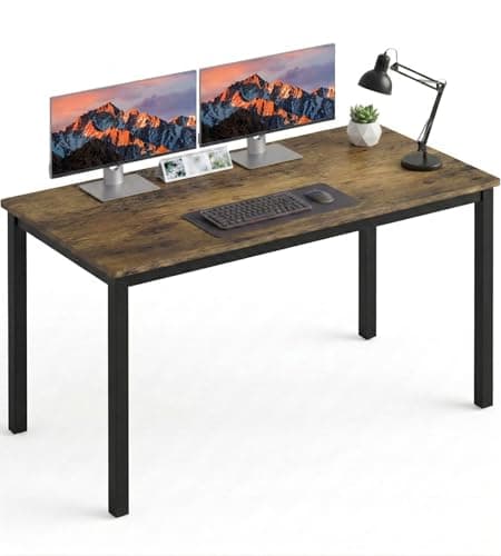 Image of Blisswood Computer Desk 120 x 50 x 75 cm, Small Home Office Desk, Wooden PC Desks with Metal Frame, Study Writing Table for Bedroom, Living Room & Workstation, Rustic