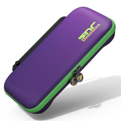 Image of SAVAGE RAVEN by Skull & Co. Every Day Slim Carrying Case for Nintendo Switch 2: Portable Hard Shell Protective Travel Gaming Console Protection Case, Accessories, Storage, EVA Purple