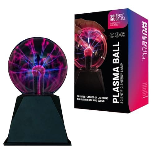 Image of Funtime Gifts Science Museum 5-Inch Sound Reactive Plasma Ball – Interactive Lightning Effect, USB Powered, Static Electricity Globe, Fun Science Cool Gadget, Room Décor, NO Bulb, NOT A Light Source